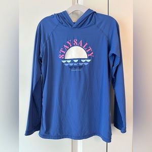 Vineyard Vines Girls' Stay Salty Rashguard Hoodie (Size Small)